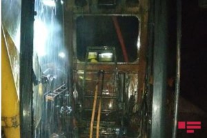 Tovuzda ekskavator yanıb