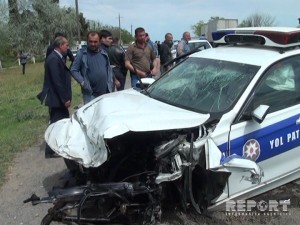 Yol polisi maşını qəza törətdi: 2 ölü, 3 yaralı - FOTO-VİDEO