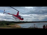 Turistləri daşıyan helikopter gölə düşdü – VİDEO