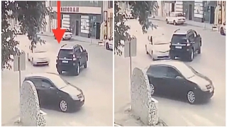 “Prius” yolun ortasında  dayanan “Prado” ilə toqquşdu  - ANBAAN VİDEO