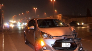 Bakıda iki avtomobil toqquşub, xəsarət alan var - FOTO 