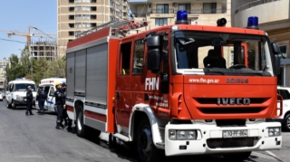 Masazırda binada yanğın olub