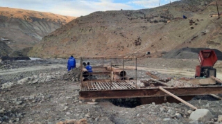 Quba-Xınalıq yolunda körpünün inşası davam etdirilir - FOTO