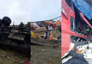 Kürdəmirdə “Coca-Cola”nın yük maşını aşdı: Xəsarət alanlar va - FOTO