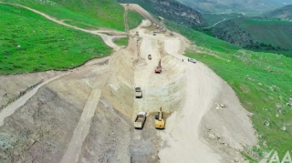 Qubadlı-Eyvazlı avtomobil yolunun tikintisi davam etdirilir  - FOTO