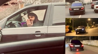 Qabağı göydə “Khazar”la qarşıdan gələn maşının sürüb “şou” göstərdi   - VİDEO