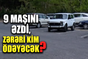 Bakıda 9 avtomobil əzilib: Dəymiş ziyanı kim ödəməlidir? - VİDEO