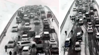 Bakı-Şamaxı yolunda yaranan vəziyyət - VİDEO 