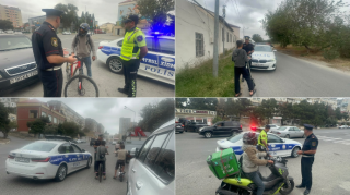 Suraxanıda moped, skuter və motosiklet sürənlərlə bağlı tədbir keçirildi - VİDEO 
