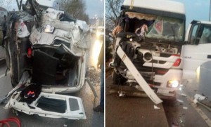 Mikroavtobus TIR-la toqquşdu: 4 ölü, 16 yaralı - VİDEO