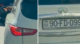 В Баку неэтичное поведение водителя попало на камеру - ВИДЕО 