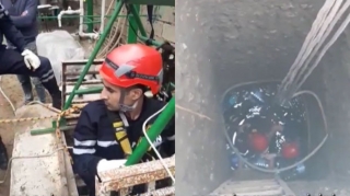 Bakıda qadın 25 metrlik quyuya düşdü - VİDEO 