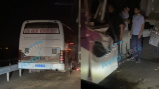 Bakı-Qazax avtobusu "Shagman"a girdi - Dəhşətli qəza   - VİDEO - YENİLƏNİB
