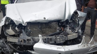 Şəmkirdə 3 avtomobil toqquşdu - FOTOLAR 