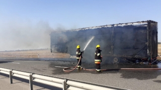 Goranboyda yük maşını yanıb - FOTO