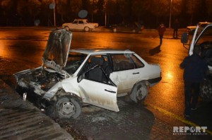 Şəmkirdə yol qəzasında ağır yaralanan polis serjantı ölüb - FOTO