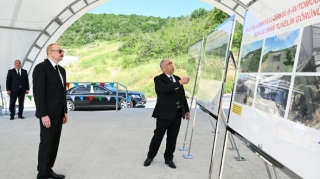 İlham Əliyev Muğanlı-İsmayıllı-Qəbələ yolundakı işlərlə tanış oldu - FOTO