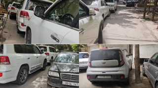 Bakıda 9 sürücü yolun ortasında maşın saxlayıb məhəllənin girişini bağladı - VİDEO 