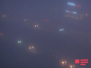 Bakıda qatı duman - Hərəkət çətinləşdi, tıxac var