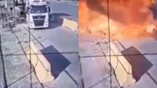 İranda neft daşıyan qoşqu partladı: İşçi yanaraq öldü - VİDEO 