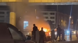 Dərnəgül yolunda avtomobil alışıb yandı  - FOTO