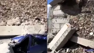 Dağıstanda video çəkdiyi zaman qız beton plitənin altında qalaraq öldü - VİDEO 