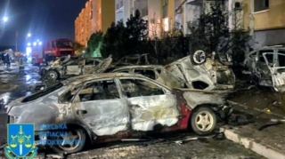 Xarkovun əsas yollarından birinə hücum edildi - Avtomobillər yandı, ölən və yaralananlar var 