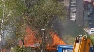 Yanan qarajdan 3 cəsəd aşkarlandı - VİDEO 