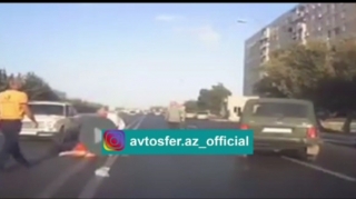 Hövsanda piyada keçidində qadın belə vuruldu  - ŞOK VİDEO  