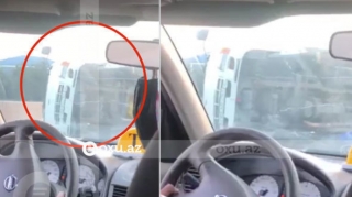 На трассе Баку - Шамахы перевернулся грузовик - ВИДЕО 