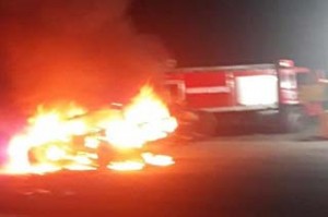 Polisin gözü önündə avtomobilini yandırdı: 34 manat cəriməyə görə - VİDEO