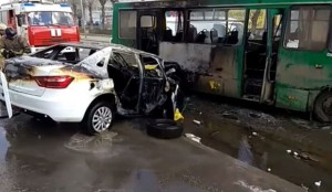 Sərnişinlə dolu avtobus yandı: Yaralananlar var - VİDEO