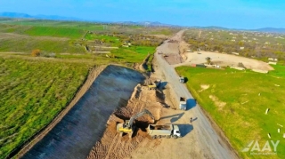 Füzuli-Hadrut yolunun tikintisi sürətlə davam etdirilir - FOTO 