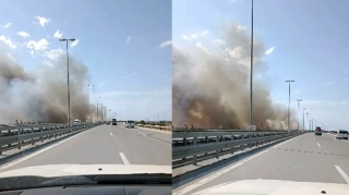 Zığ şosesində yanğın söndürülüb - FOTO 