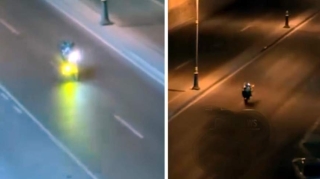 Gecə saatlarında insanları yatmağa qoymayan motosiklet sürücüsü - VİDEO 