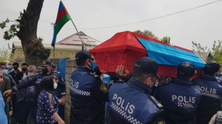 Masallıda şəhid əsgər Nurlan Əbilovla vida mərasimi keçirilir  - FOTO