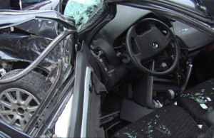 Bakıda iki avtomobil toqquşub, xəsarət alan var