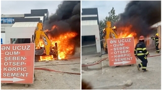 Müşfiqabadda 70 minlik texnika  alışaraq kül oldu  - VİDEO