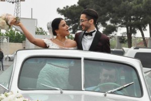 Xalq artistinin oğlu öz toyuna “Pobeda” ilə gəldi - FOTOLAR