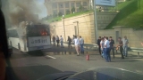 Bakıda avtobus yandı - FOTO+VİDEO