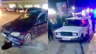 Xaçmazda “Opel”lə toqquşan “VAZ” səkiyə çıxdı   - VİDEO
