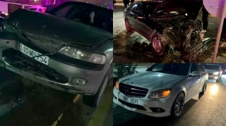 Qadın sürücü zəncirvari qəzaya səbəb oldu, özü isə yaralandı   - VİDEO