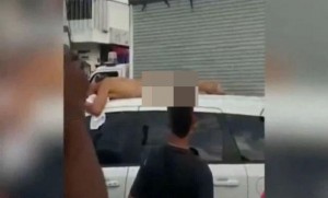 Qadın ərini maşına bağlayıb şəhərdə çılpaq gəzdirdi - FOTO