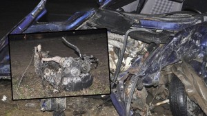 İki maşın toqquşdu: birinin mühərriki 20 mert irəliyə düşdü - FOTO