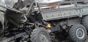 Ermənilərin hərbi maşını qəzaya düşdü - Yaralılar var