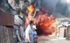 Bakıda baş verən yanğından - VİDEO