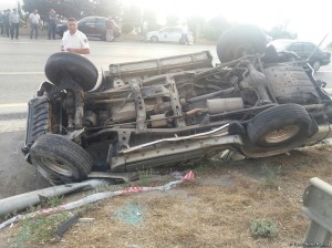 Dairəvi yolda DƏHŞƏTLİ QƏZA - FOTO