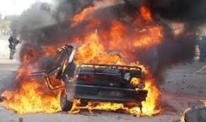 Suraxanıda “Audi” yanıb