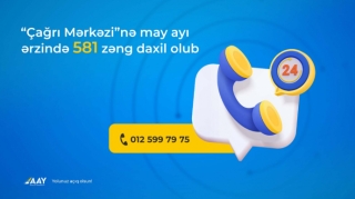 “Çağrı Mərkəzi”nə may ayında 581 zəng daxil olub