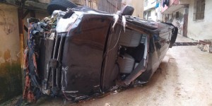 Güclü yağış yollara və nəqliyyat vasitələrinə ziyan vurub - VİDEO